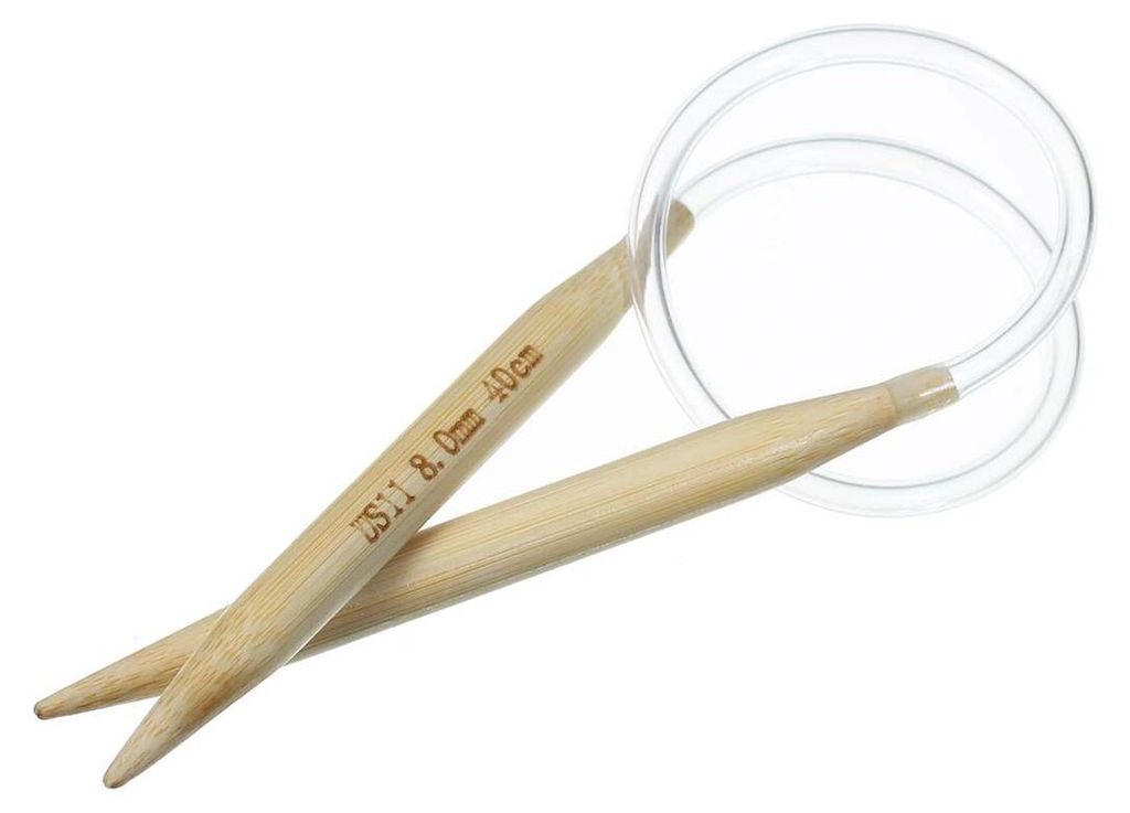 Bambus Rundstricknadel Größe 8 mm, 40 cm Stricknadel Bambusholz
