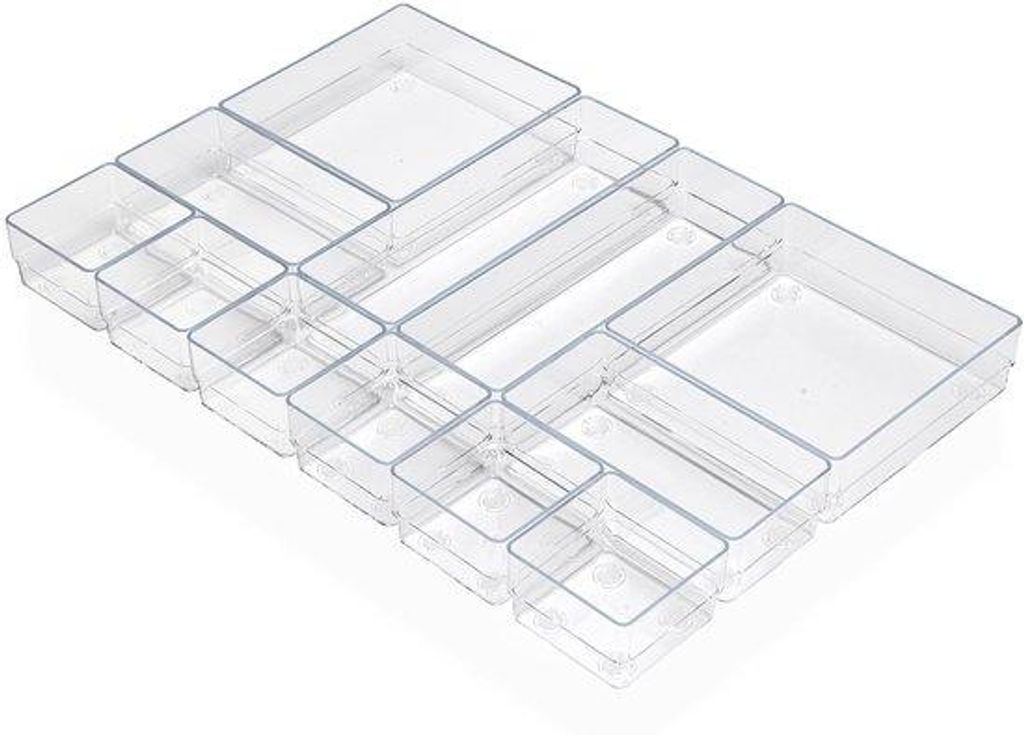 Lade-Organizer transparent 12-fach mit Antirutsch