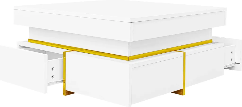 Table basse salon avec tiroirs de rangement - Style moderne et chic