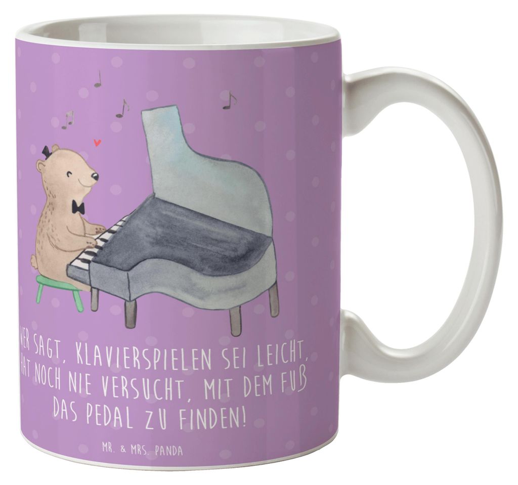Mr. & Mrs. Panda Tasse Klavier Herausforderung - Lavendeltraum - Geschenk, Kaffeebecher, Instrument, Musiker, Pedal, Teetasse, Kaffeetasse, Musikin...