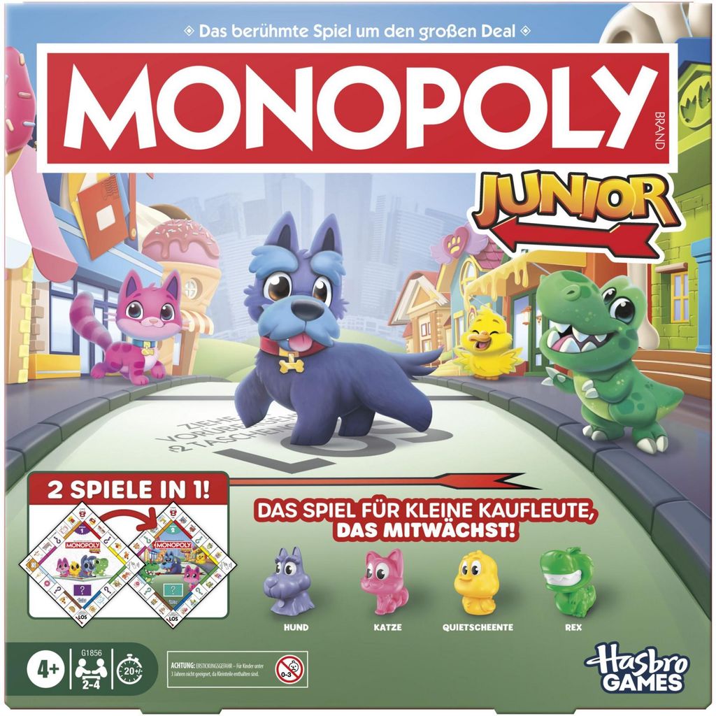 Hasbro Gaming Monopoly Junior Square 2 In 1 Produktbild 