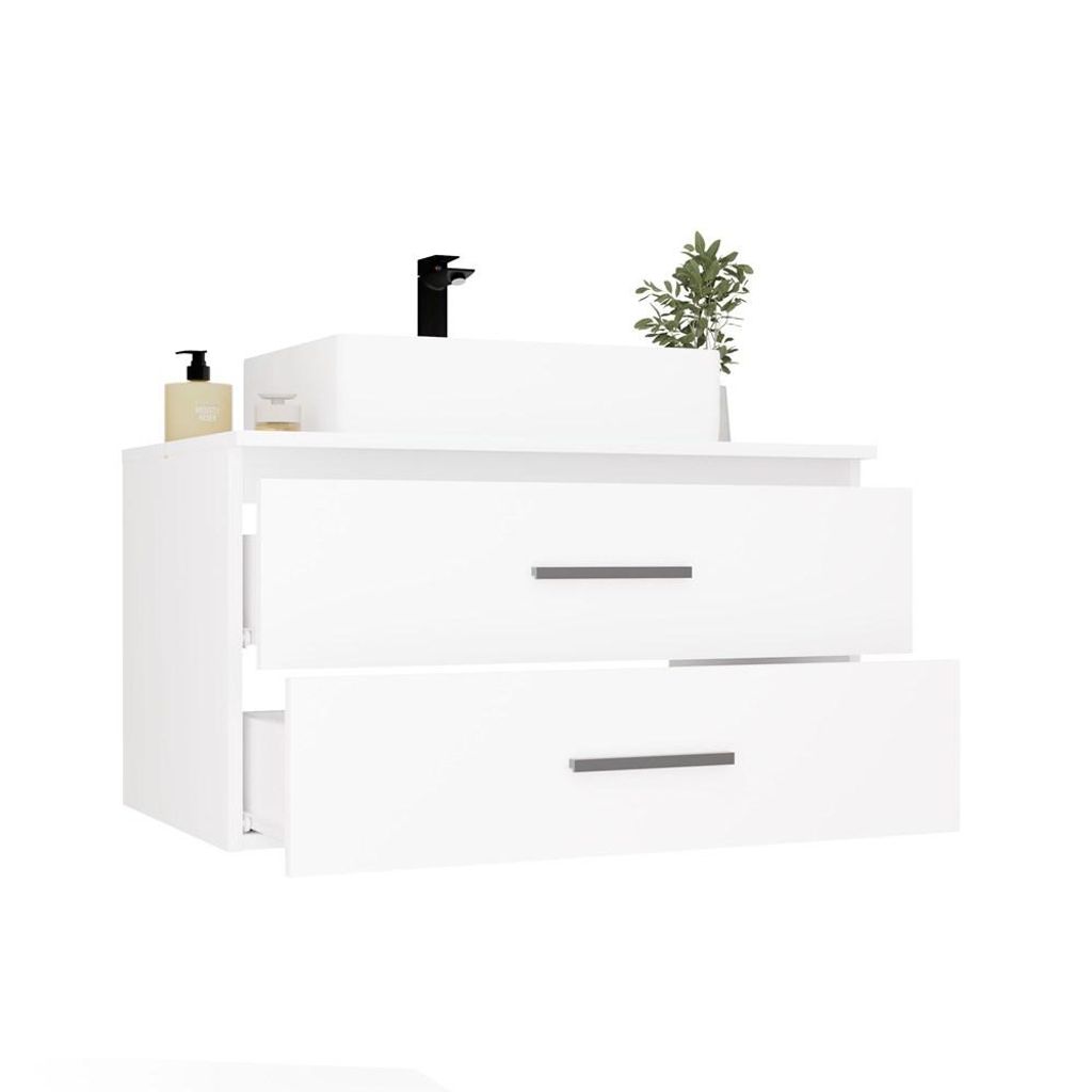 NEL 80 Badezimmerschrank mit Waschbecken, WEISS, Hängend, 2 Produktbild 