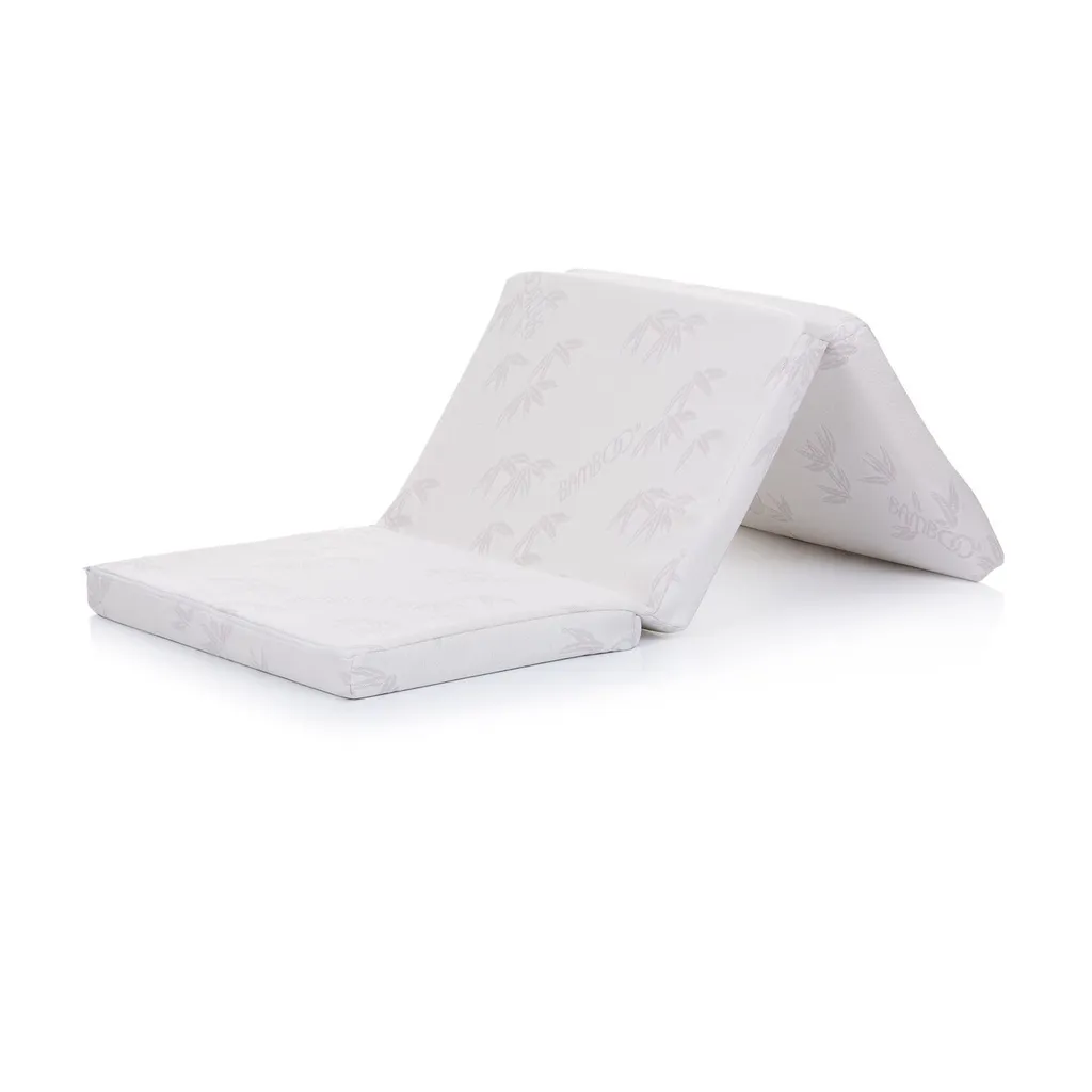 Matelas de voyage bébé 120x60 pliable et portable finition bambou