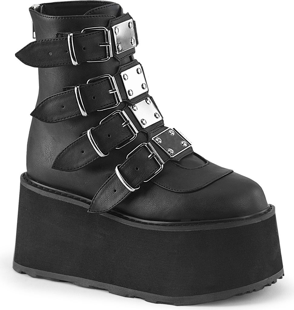 DAMNED-105 Damen Booties von DemoniaCult, Schwarz , EU 39, US 9