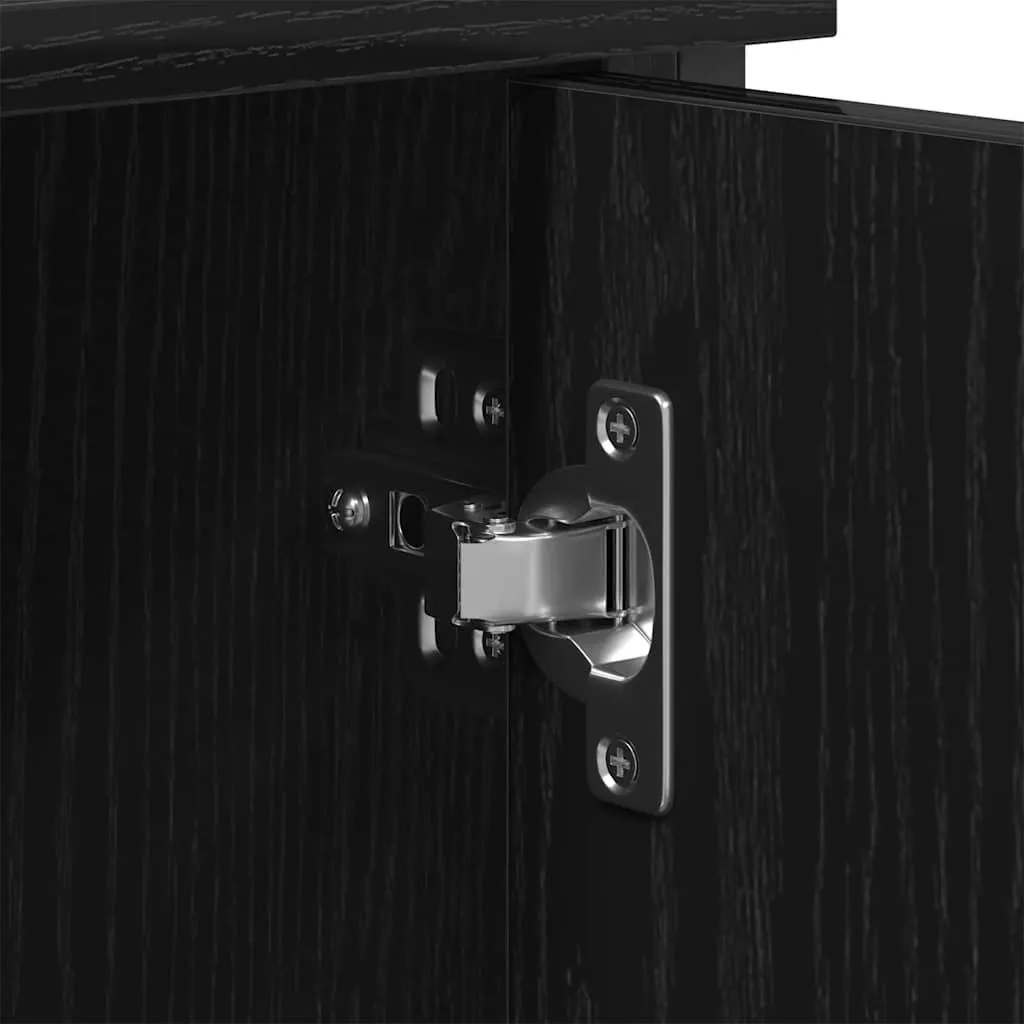 Mobile Supporto TV Nero Rovere 101x35x65 cm | Robusto e Spazioso - 6