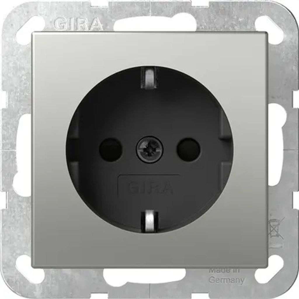 Gira SCHUKO-Steckd. SP SRK System 55 Edelstahl 4183600