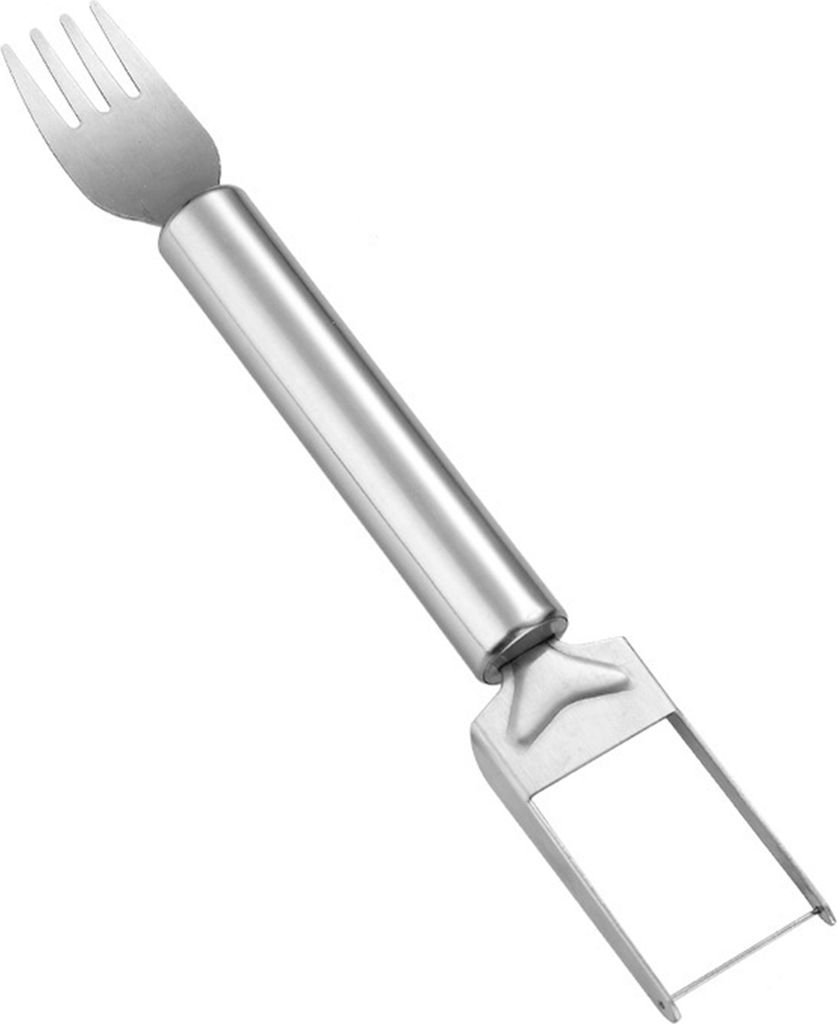 Wassermelonenschneider, Schneidewerkzeug, Edelstahl, 2-in-1-Obstschneider mit Windmühlen-Design, tragbare Melonenwürfelschneider-Gabel für Famil...