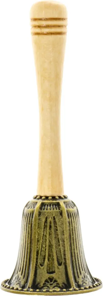 Campanello a Mano per Processione Corpus Domini 13cm Oro Antico