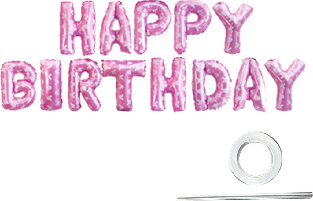 Alles Gute zum Geburtstag Ballons wiederverwendbare Feste feine Arbeit für Geburtstagsfeier Dekorationen Bannerballons für das Sammeln-Rosa Punkt