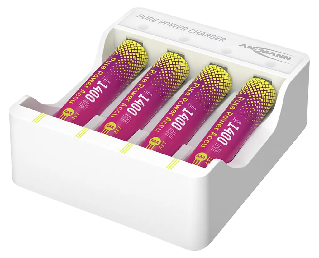 Module de charge ANSMANN Pure Power Set avec 4 piles Micro AAA 1100 mAh