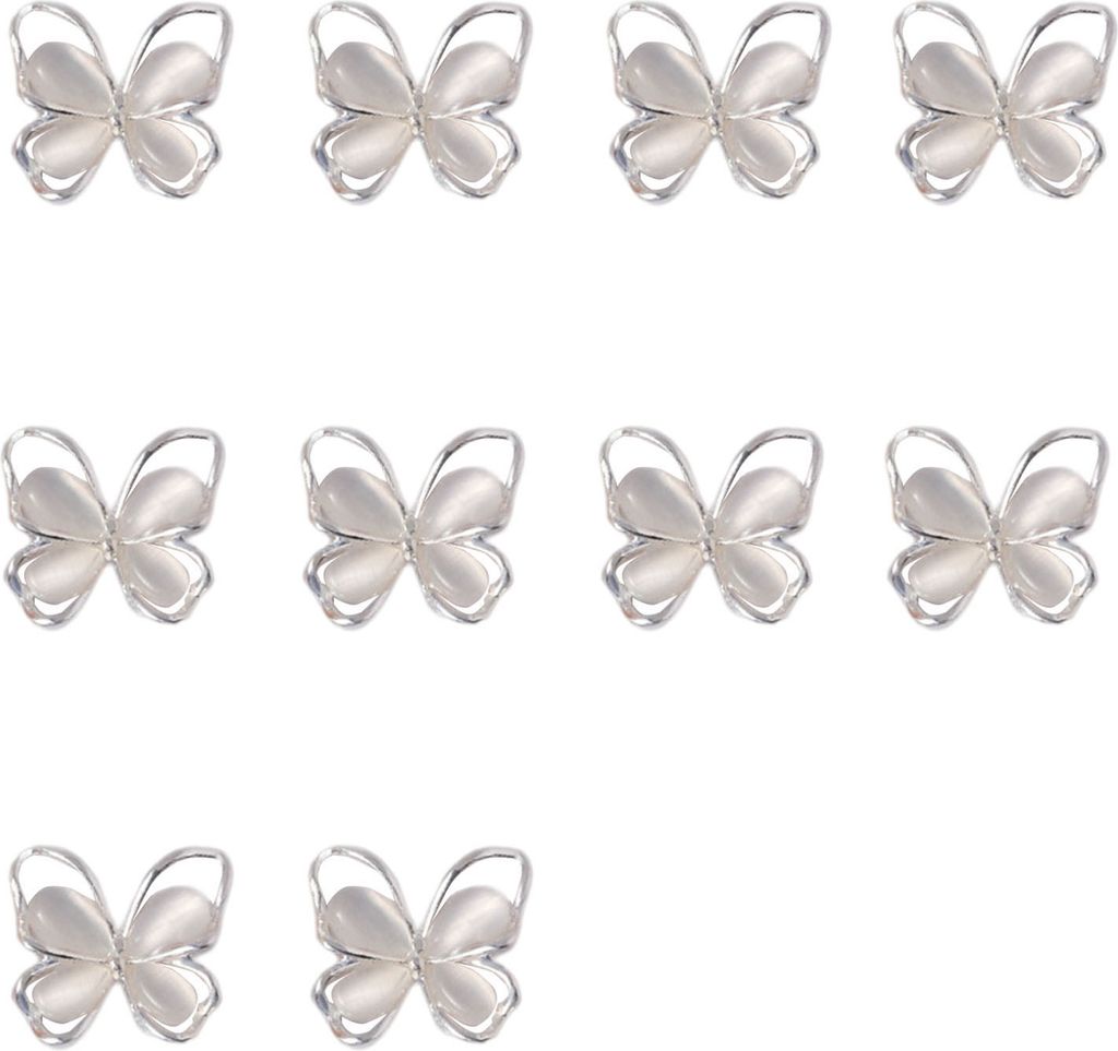10 Stück Nailart-Charms, wunderschöner Schmuck aus Legierung, Kunstkristall, hohl, Nailart-Zubehör für atemberaubende Nägel