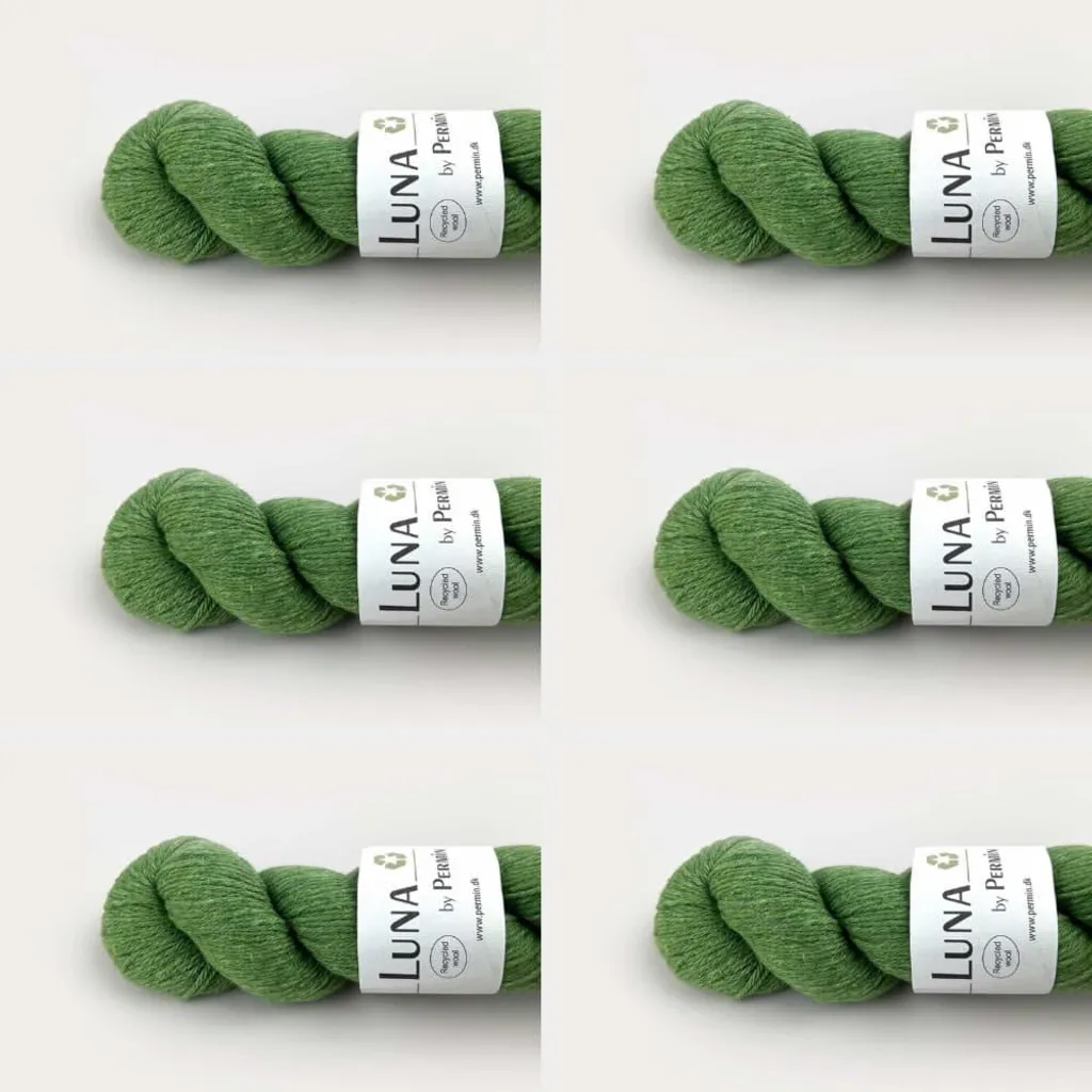 Laine pour tricoter pull écologique vert pomme Luna by Permin lot 6