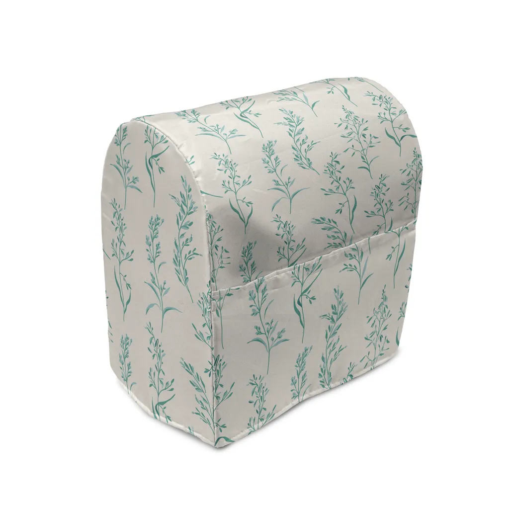 ABAKUHAUS Couvercle pour Mixeur Plantes Florales Crème Verte 36x39x24cm