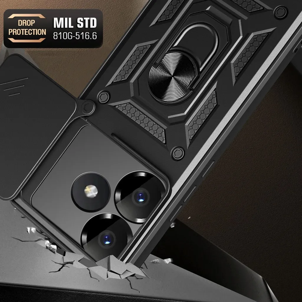 Custodia Protettiva Xiaomi Poco F6 / Redmi Turbo 3 Blu con Anello TPU - 8