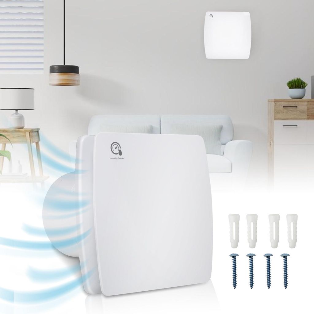 Izrielar Badlüfter Lüfter Badventilator Wohnraumlüfter Wandlüfter Wandventilator Ø 100 mm Standard weiß