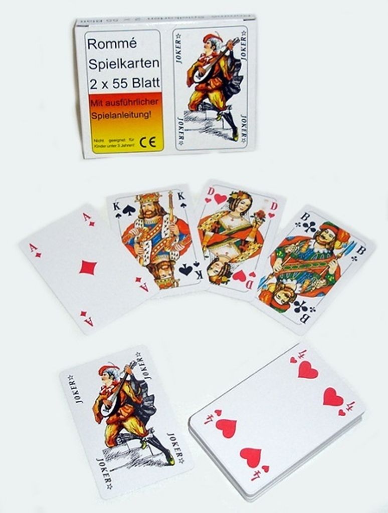Rommé Doppel 2x55 Blatt Spielkarten