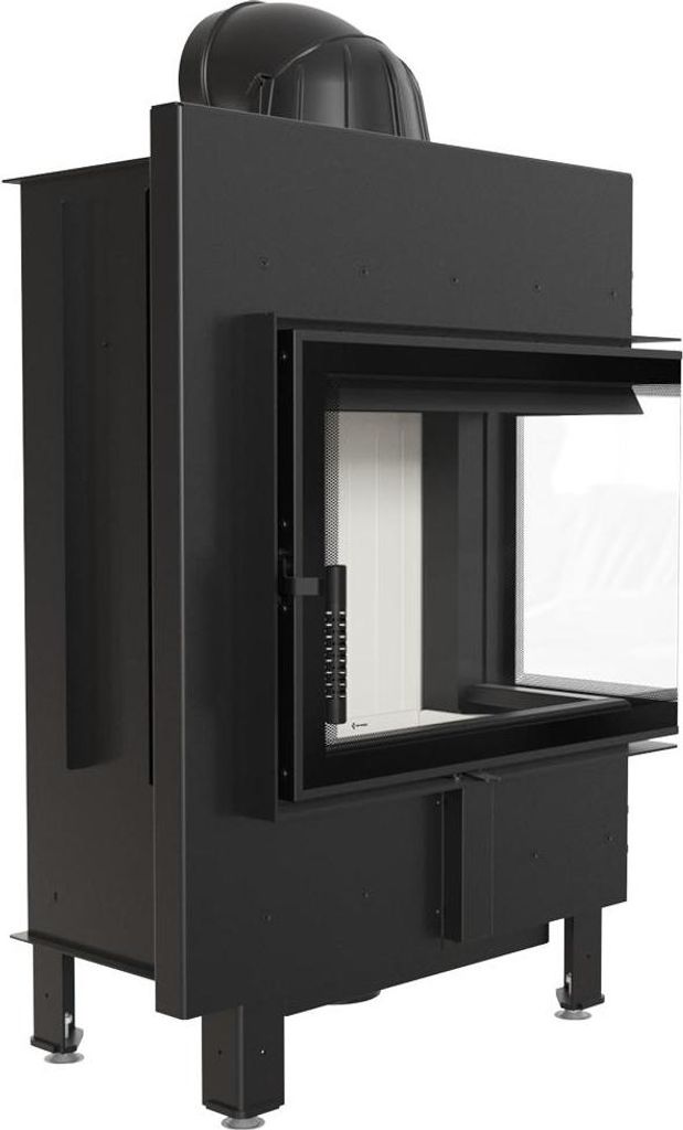 Kamineinsatz aus Stahl KRATKI LUCY rechts 12 kW Ø 200