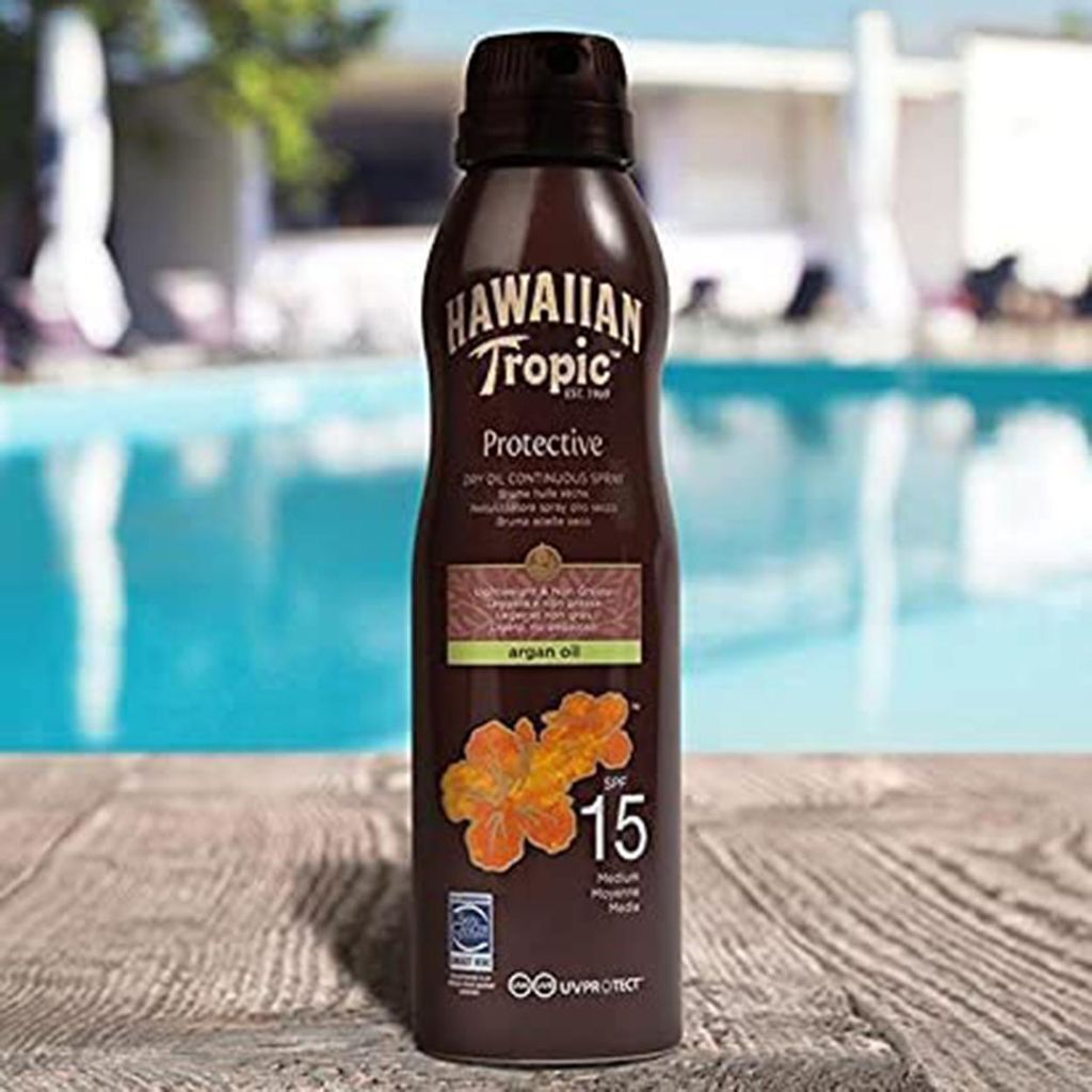 Hawaiian Tropic Protective Dry Oil Sonnenöl LSF 15 – 100 Ml, Leichtes Öl Für Gebräunte Haut