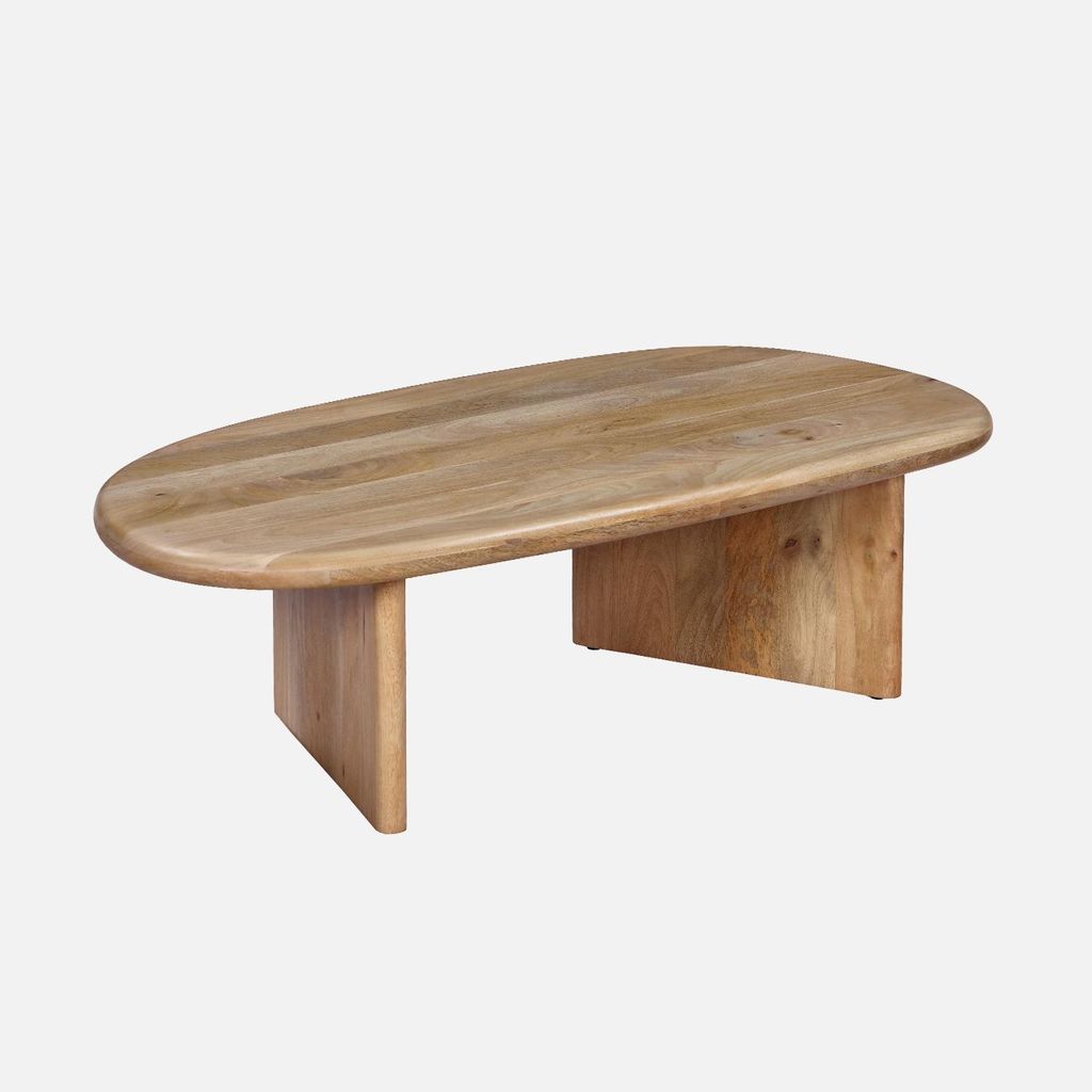 sweeek - Ovaler Couchtisch aus Mangoholz - Natur Produktbild 