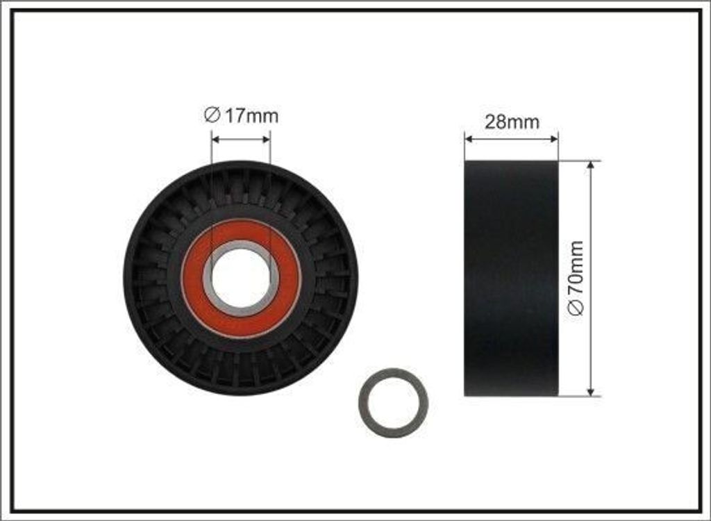 CAFFARO 11-92 Umlenkrolle Keilrippenriemen 70mm für TOYOTA CALDINA (ST21, CT21, AT21) für JEEP CHEROKEE (XJ) für ALFA ROMEO 164 (164) für CHRYSLER