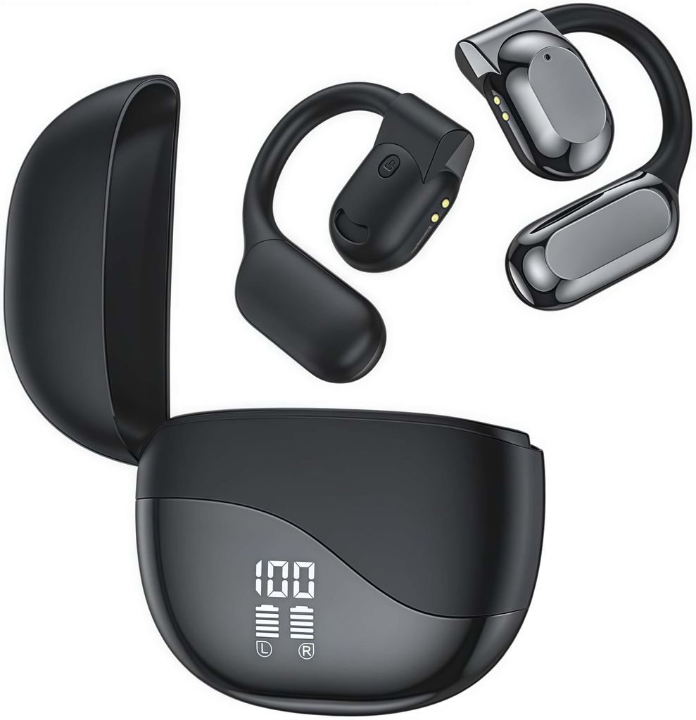 Kopfhörer mit KI-Echtzeit-Übersetzung, Open-Ear-Übersetzer Kopfhörer, Bluetooth 5.4 KI Übersetzer Kopfhörer mit APP, unterstützt 139 Sprache...