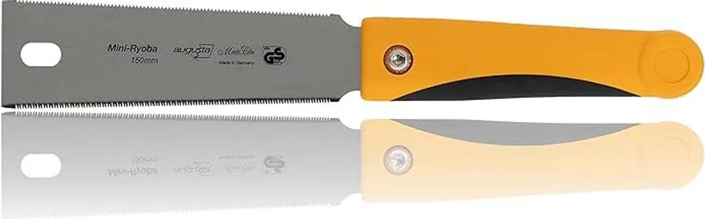 Augusta-Heckenrose Sega giapponese Mini Ryoba 150 mm I Sega tradizionale in acciaio C75 per tagli fini e grossolani I Sega per legno con lama flessibile e dentatura su entrambi i lati e impugnatura in plastica bicomponente