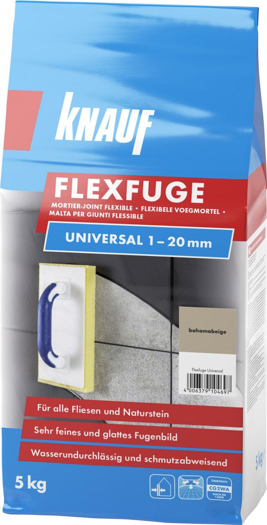 Knauf Fugenmörtel Flexfuge Universal 1 - 20 mm bahamabeige Produktbild 
