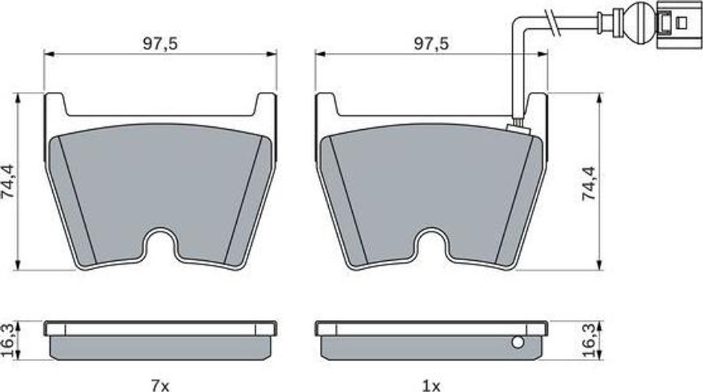 BOSCH 0 986 424 613 Bremsbelagsatz, Scheibenbremse OE 8V0698151F kompatibel mit A3 8V, A4 8W, A5 F5, TT
