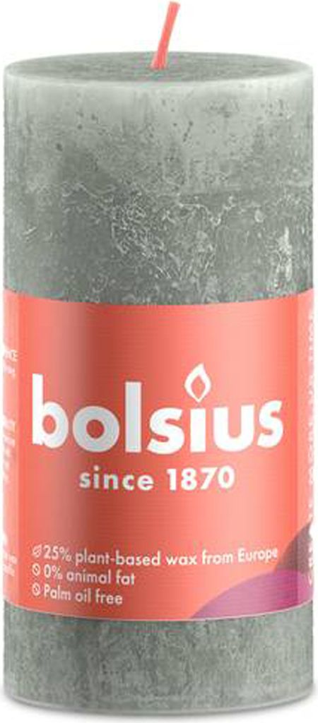 Bolsius Rustik Stumpenkerze Jade Grün 100/50mm Produktbild 