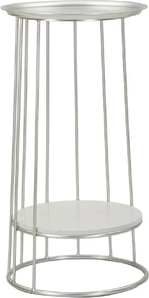 Table d'Appoint Gain de Place Argentée Mauro Ferretti 40x76 cm