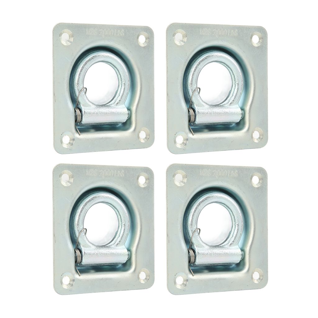 4PCS Vertiefte Anhänger Seil Ring Kohlenstoffstahl 2000lb Maximale Bruchkraft Anhänger Tie Downs für Anhänger