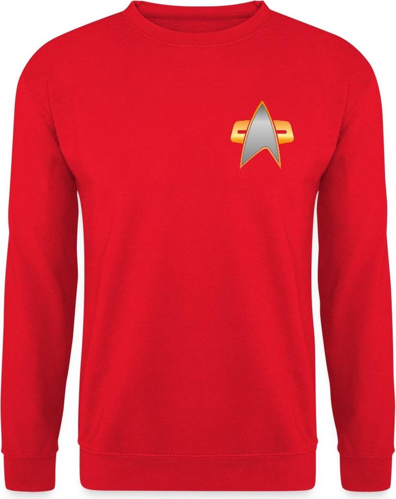 Spreadshirt Star Trek Voyager Crew Logo Uni Pullover, 3XL, Rot