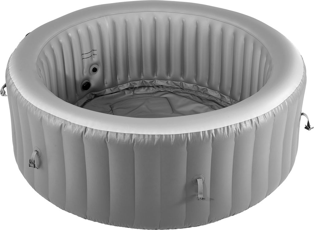 SucceBuy Aufblasbare runde Badewanne für 2-4 Personen, 180x66cm, tragbar, Outdoor