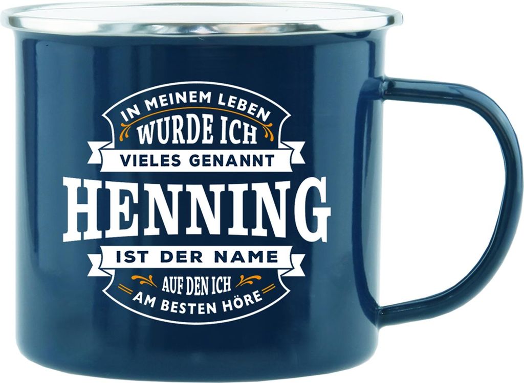 Echter Kerl Emaille Kaffeetasse Kaffeebecher Henning