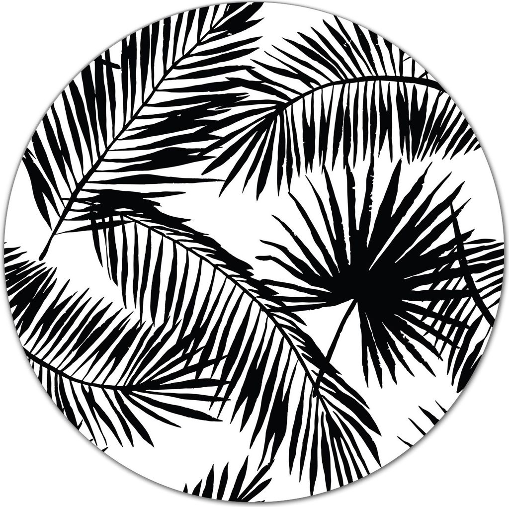 Glas Schneidebrett Herdabdeckplatten Schneideplatten Rund - 40 cm - Palm blatt kunst