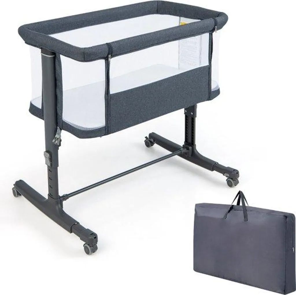 Lit bébé réglable anti-reflux gris 83x48 cm avec matelas de qualité