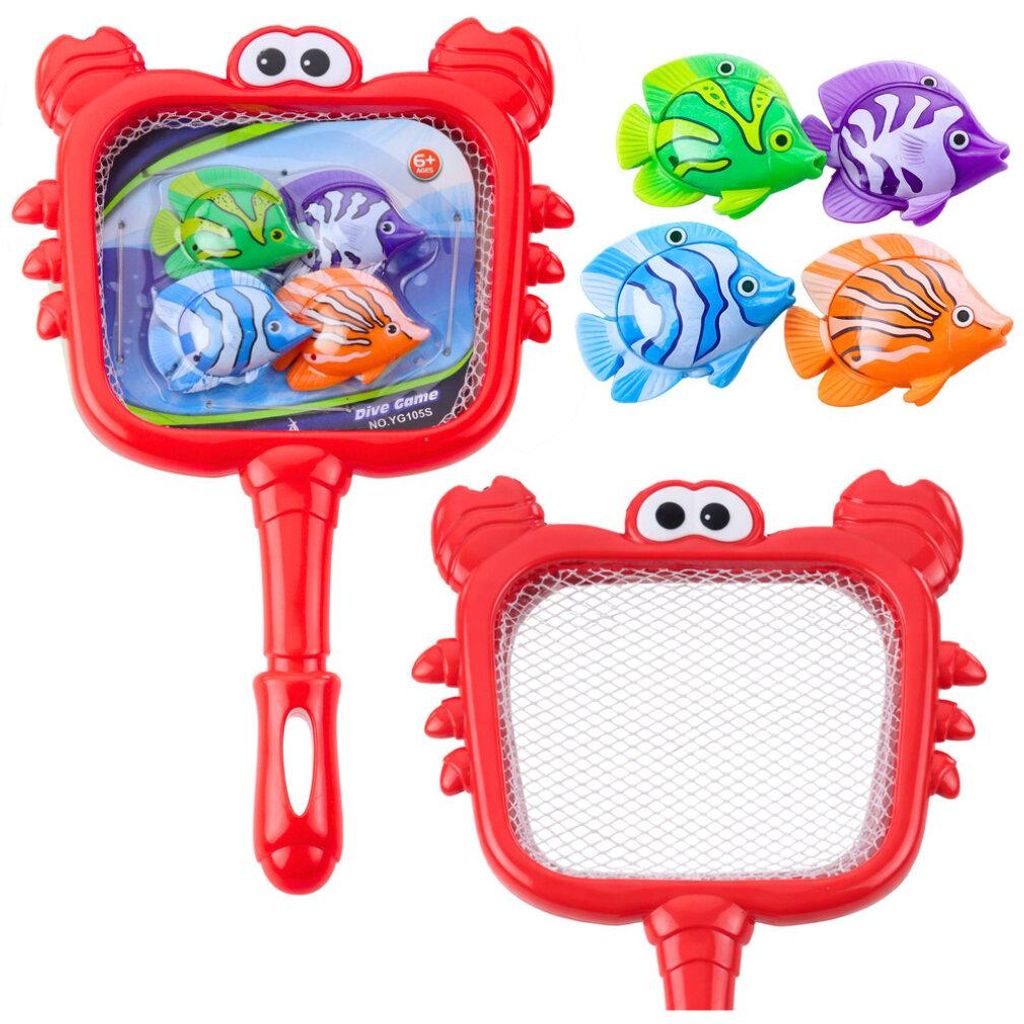 Angelset Krabbensieb Bunte Fische 4-teilig.