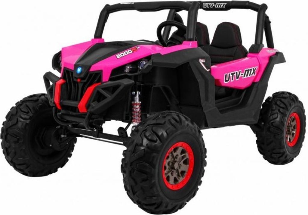UTV-MX buggy 12V Kinder Elektroauto 2 Sitzer, Kinderauto mit Fernbedienung, Kinderfahrzeug, 4X4 kinder auto elektro (Rosa)