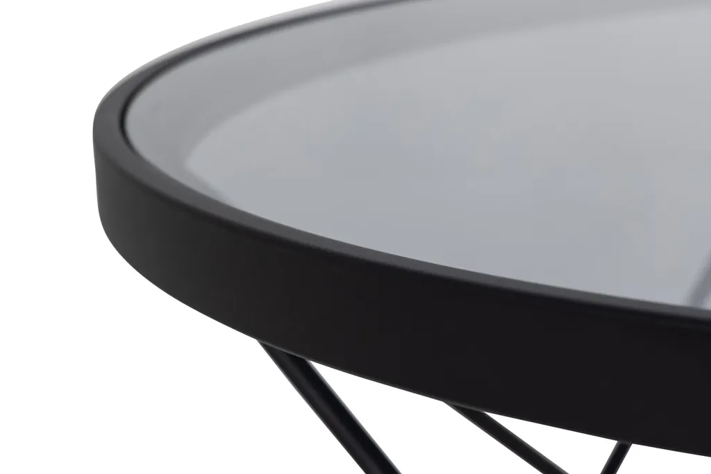 Table basse verre gris Cuxton Ø80cm : gagnez de la place avec style
