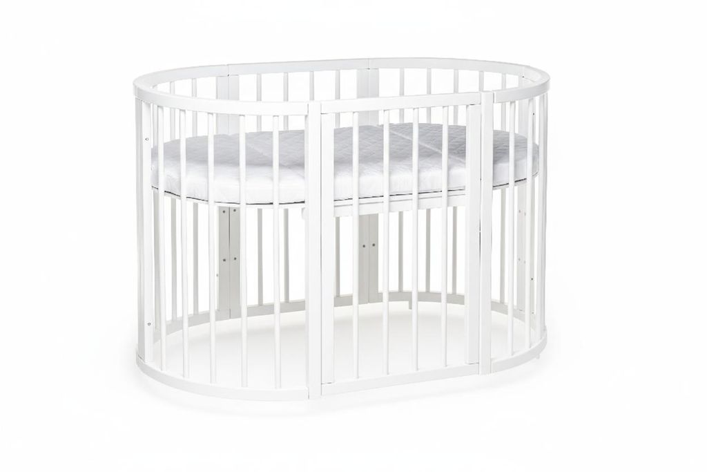 Kombikinderbett KOTTO OLIN Oval Buche Weiß BUCHENHOLZ + Produktbild 
