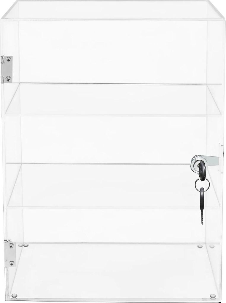 Acryl Vitrine & Schaukasten - 3 Ebenen - Abschließbar - 11,8 kg pro Fach - Für Sammlerstücke, Laden & Zuhause - Modernes Design