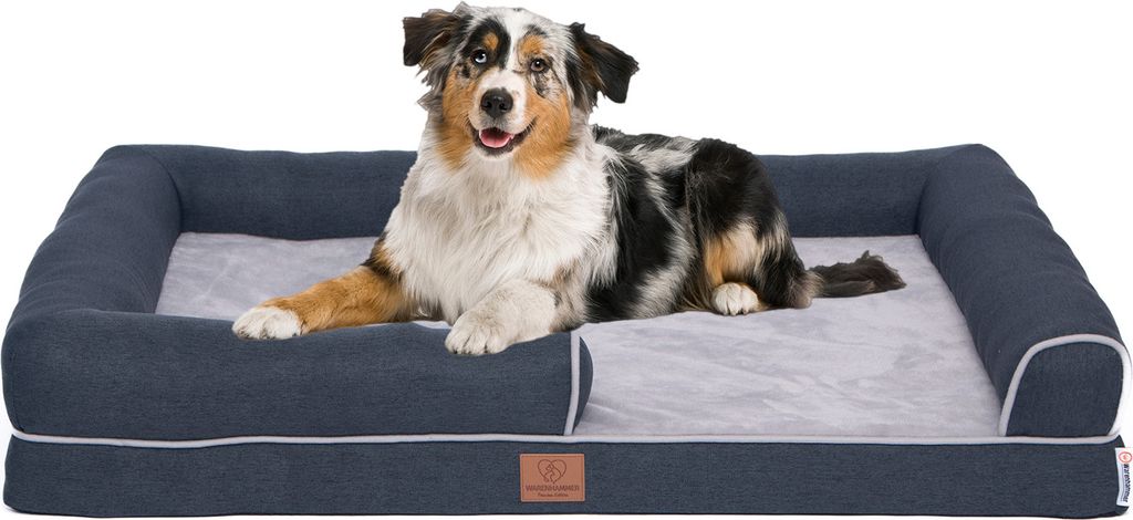 Orthopädisches Hundebett Mit Egg Foam – 112x81x8 Cm, Wasserdichter Bezug, Dunkelgrau