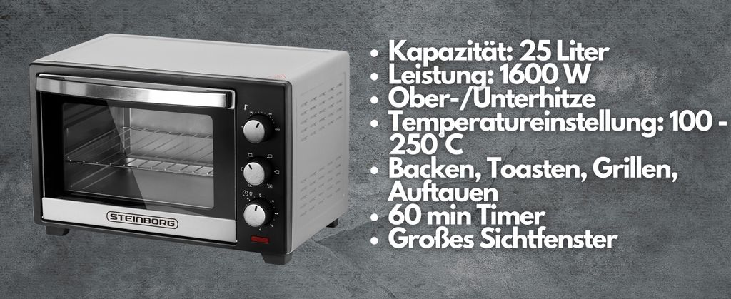 Steinborg Mini trouba 25 litrů | Trouba na pizzu | Trouba 3 Obrázek produktu 11