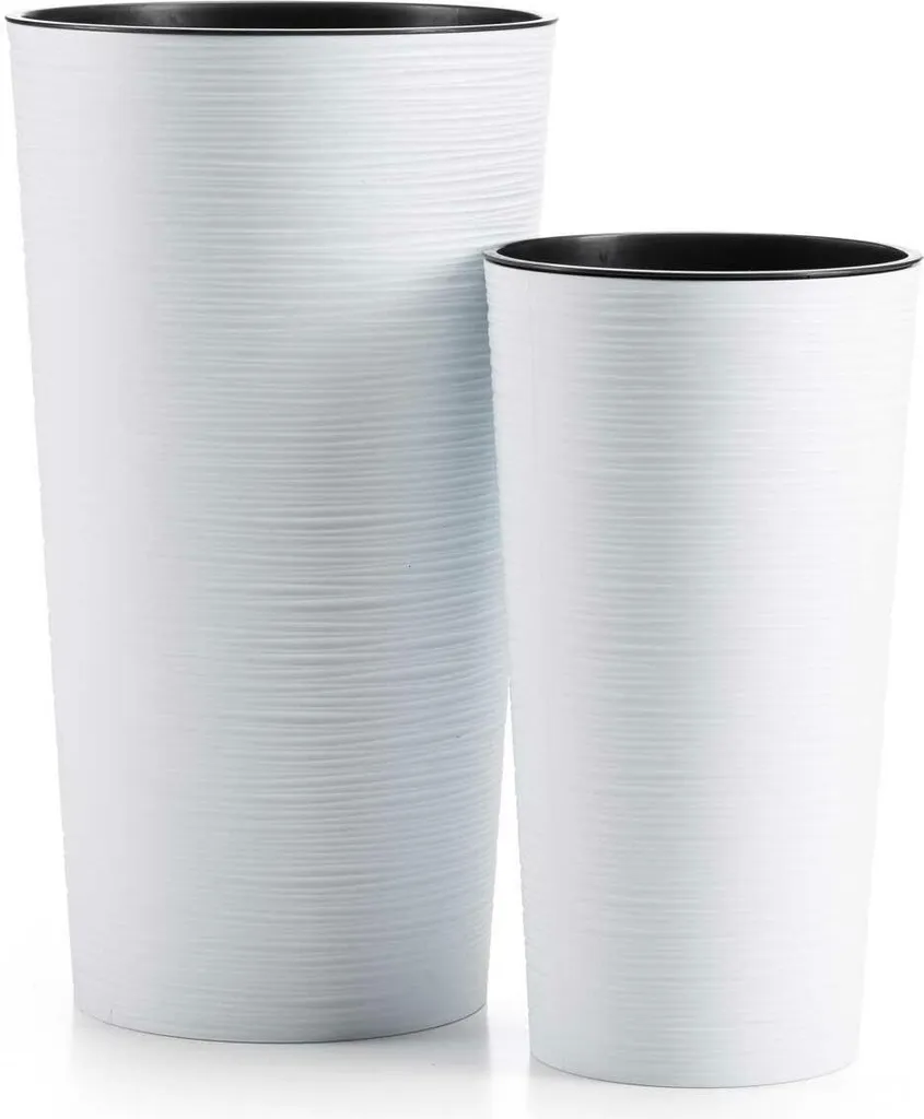 Pots de fleurs recyclables Urbanika Riflo blancs résistants au gel