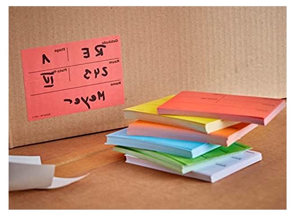 50 Rote Umzugsetiketten 105 x 75 mm (selbstklebende Umzugsetiketten, ablösbar)