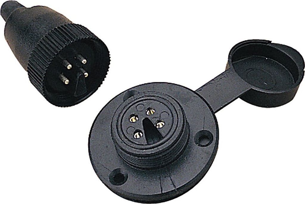 Sea-dog Line Polarisierter 4-poliger Elektrischer Stecker Schwarz 5 A Schwarz 5 A