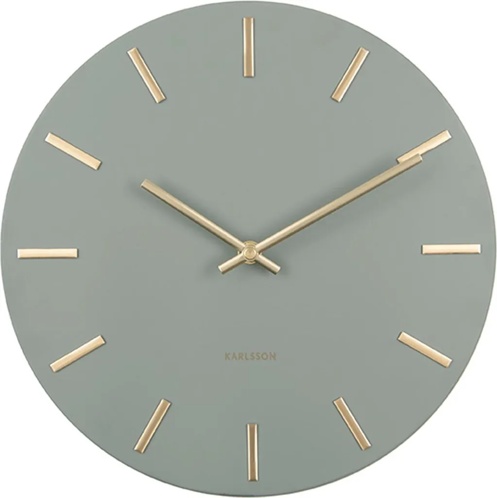 Petite Horloge Muette Vert Jungle et Or Karlsson Charm Small de 30 cm