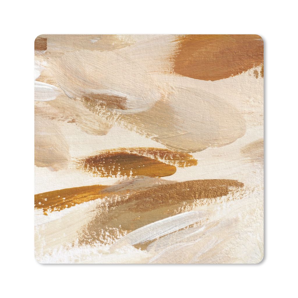 MuchoWow Mauspad Mousepad Farbe - Malerei - Braun 20x20 cm - Mousepads - Maus Mat - Pad - Mausunterlage - Desk Mat - Bureauartikeln