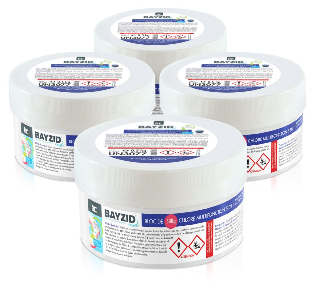 4x 500 g BAYZID® Multiblock 5in1 für Pools Produktbild 