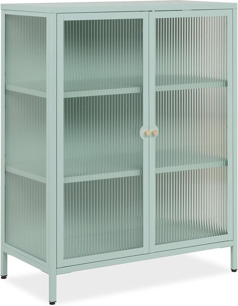 Kommode Vitrine Milton | Mintgrün | 80 cm x 101,5 cm x 40 Produktbild 